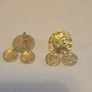 Elegant Gold Coin Drop Earrings
